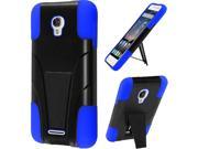 Alcatel OneTouch POP Astro Hard Cover and Silicone Protective Case Hybrid Black Blue w Y Stand