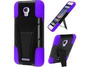 Alcatel OneTouch POP Astro Hard Cover and Silicone Protective Case Hybrid Black Purple w Y Stand