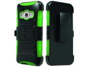 ZTE Imperial II Hard Cover and Silicone Protective Case Hybrid Black Green Curve Stand w Holster
