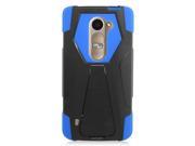 LG Leon C40 Hard Cover and Silicone Protective Case Hybrid Black Blue Transformer With Stand
