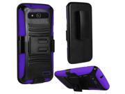 ZTE Speed N9130 Hard Cover and Silicone Protective Case Hybrid Black Purple Curve Stand w Holster