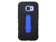 Samsung Galaxy S6 Hard Cover and Silicone Protective Case Hybrid Black Blue Symbiosis With Vertical Stand New
