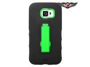 Samsung Galaxy S6 Hard Cover and Silicone Protective Case Hybrid Black Green Symbiosis With Vertical Stand New