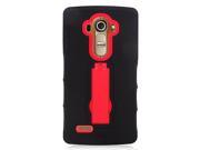 LG G4 Hard Cover and Silicone Protective Case Hybrid Black Red Symbiosis With Vertical Stand New