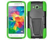 Samsung Galaxy Grand Prime G530 Hard Cover and Silicone Protective Case Hybrid Black Neon Green w Y Stand