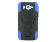 ZTE Imperial II Hard Cover and Silicone Protective Case Hybrid Black Blue w Y Stand