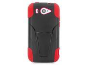 ZTE Imperial II Hard Cover and Silicone Protective Case Hybrid Black Red w Y Stand