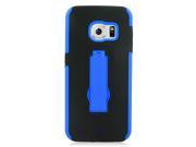 Samsung Galaxy S6 Edge G925 Hard Cover and Silicone Protective Case Hybrid Black Blue Symbiosis With Vertical Stand Border Style