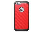 Apple iPhone 6 4.7 inch Hard Cover and Silicone Protective Case Hybrid Red Carbon Fiber Black