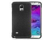 Samsung Galaxy Note 4 Hard Cover and Silicone Protective Case Hybrid Black Carbon Fiber Black