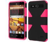 ZTE Speed N9130 Hard Cover and Silicone Protective Case Hybrid Triad Triangle Black Hot Pink