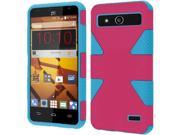 ZTE Speed N9130 Hard Cover and Silicone Protective Case Hybrid Triad Triangle Hot Pink Sky Blue