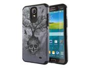 Samsung Galaxy Mega 2 G750F Hard Cover and Silicone Protective Case Hybrid Skull Tree Black Slim Armor