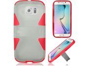 Samsung Galaxy S6 Edge G925 Silicone Case Clear Red Dynamic Gummy With Stand
