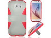 Samsung Galaxy S6 Silicone Case Clear Red Dynamic Gummy With Stand