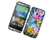 HTC One 2 M8 Hard Case Cover Colorful Fireworks 2D Glossy
