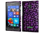Microsoft Nokia Lumia 435 Hard Case Cover Purple Leopard Texture