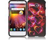 Alcatel OneTouch Sonic LTE A851L Snap LTE 7030Y Hard Case Cover Colorful Hearts Texture