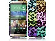 HTC One M8 Mini Hard Case Cover Colorful Leopard Texture