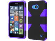 Microsoft Nokia Lumia 640 Hard Cover and Silicone Protective Case Hybrid Triad Triangle Black Purple