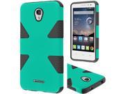 Alcatel OneTouch POP Astro Hard Cover and Silicone Protective Case Hybrid Triad Triangle Teal Black