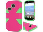 LG Sunrise L15G Lucky L16C Hard Cover and Silicone Protective Case Hybrid Triad Triangle Hot Pink Neon Green