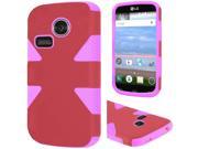 LG Sunrise L15G Lucky L16C Hard Cover and Silicone Protective Case Hybrid Triangle Marsala Light Pink