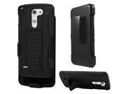 LG G3 Stylus D690 Hard Cover and Silicone Protective Case Hybrid Robot Black Stand w Holster
