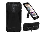 LG G3 Stylus D690 Hard Cover and Silicone Protective Case Hybrid Black Black Transformer With Stand