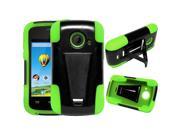 ZTE Prelude 2 Z667G Hard Cover and Silicone Protective Case Hybrid Black Neon Green w Y Stand
