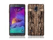 Samsung Galaxy Note 4 Silicone Case TPU Elephant Head Aztec Wooden
