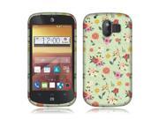 ZTE Compel Z830 Silicone Case TPU Colorful Flowers on Sea Foam Pattern
