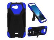 Kyocera Hydro Wave C6740 Hard Cover and Silicone Protective Case Hybrid Black Blue Transformer With Stand