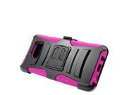 Samsung Galaxy Note 5 Hard Cover and Silicone Protective Case Hybrid Black Hot Pink Curve Stand w Holster