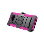 Samsung Galaxy S6 Edge Plus G928 Hard Cover and Silicone Protective Case Hybrid Black Hot Pink Curve Stand w Holster