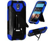 HTC Desire 520 Hard Cover and Silicone Protective Case Hybrid Black Blue Transformer With Stand