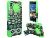HTC Desire 626 626S Hard Cover and Silicone Protective Case Hybrid Mint Green Aztec Neon Green Transformer With Stand