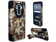 LG G Stylo LS770 G4 Note Hard Cover and Silicone Protective Case Hybrid Camouflage Brown Black Transformer With Stand