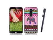 LG G2 mini D620 Silicone Case TPU Elephant Aztec w Stylus Pen