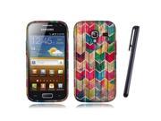 Samsung Galaxy Ace 2 I8160 Silicone Case TPU Watercolor Chevron Stained Wood w Stylus Pen