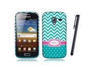Samsung Galaxy Ace 2 I8160 Silicone Case TPU Teal Mint Happiness Monogram w Stylus Pen