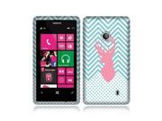 Nokia Lumia 521 Silicone Case TPU Pink Deer Teal Monogram