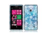 Nokia Lumia 521 Silicone Case TPU Teal White Mandala