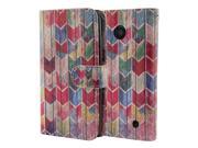 Nokia Lumia 630 Pouch Case Cover Watercolor Chevron Stained Wood Wallet Card