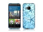HTC One M9 Silicone Case TPU Blue Starfish Pattern