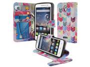 Alcatel OneTouch POP Astro 5042N 5042T Pouch Case Cover Watercolor Chevron Wallet Card