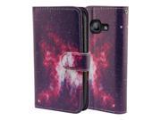 Samsung Galaxy J1 J100 Pouch Case Cover Pink Stars Galaxy Nebula Wallet Card