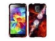 Samsung Galaxy S5 G900 Hard Case Cover Fireball Red Cosmo Galaxy 2D Silver Glossy