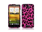 HTC One X S720e One X PM63100 Hard Case Cover Hot Pink Leopard Texture