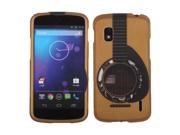 LG Google Nexus 4 E960 Hard Case Cover Guitar Is My Life 2D Silver Texture